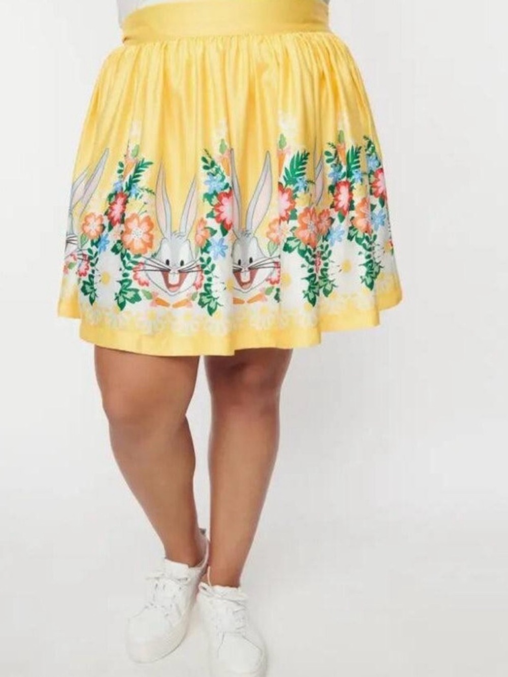 Bugs Bunny x Unique Vintage Bugs Bunny Gathered Mini Skirt Sz 14